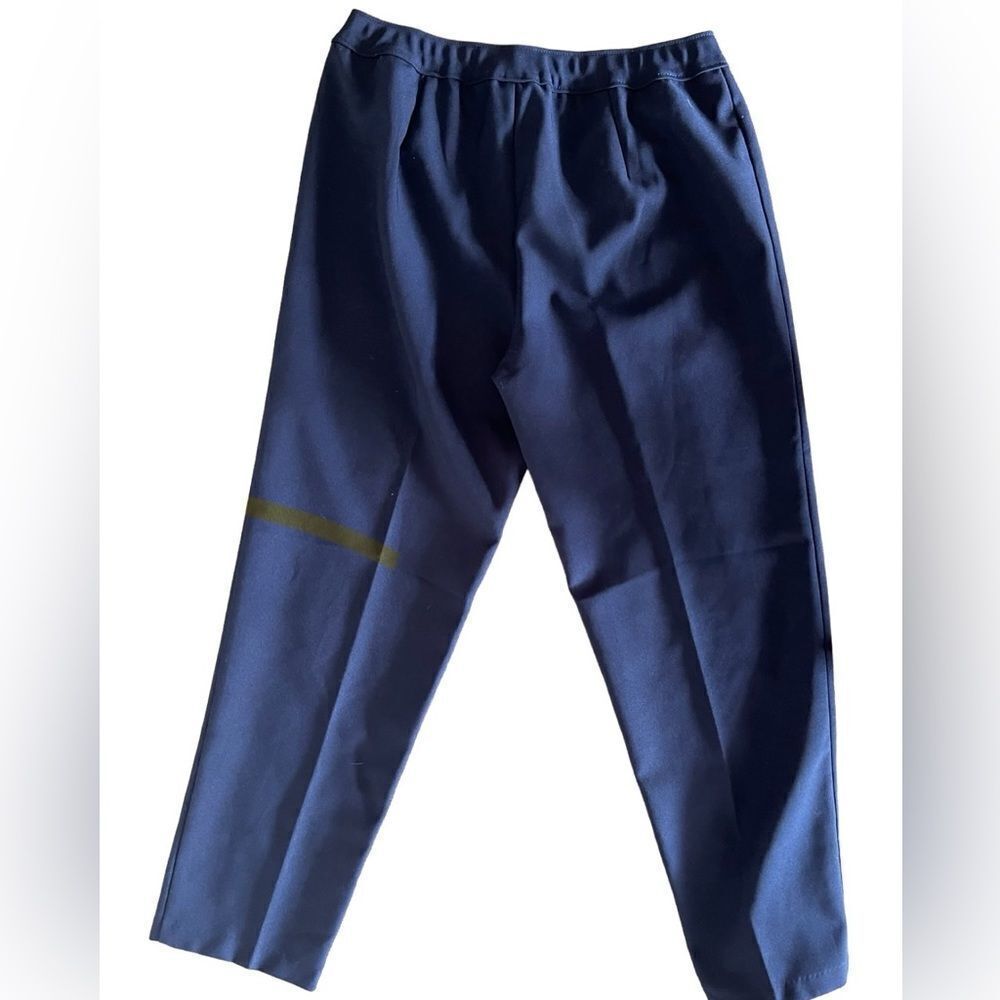 Bend Over‎ straight leg ankle navy  blue pull on  pants elasticized waist sz L